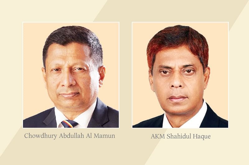 Former IGPs Chowdhury Abdullah Al-Mamun (L) and AKM Shahidul Haque